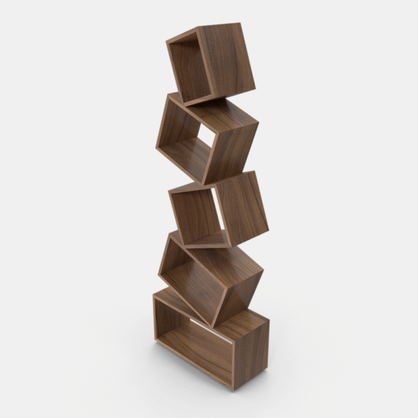 Stacked rotated shelves